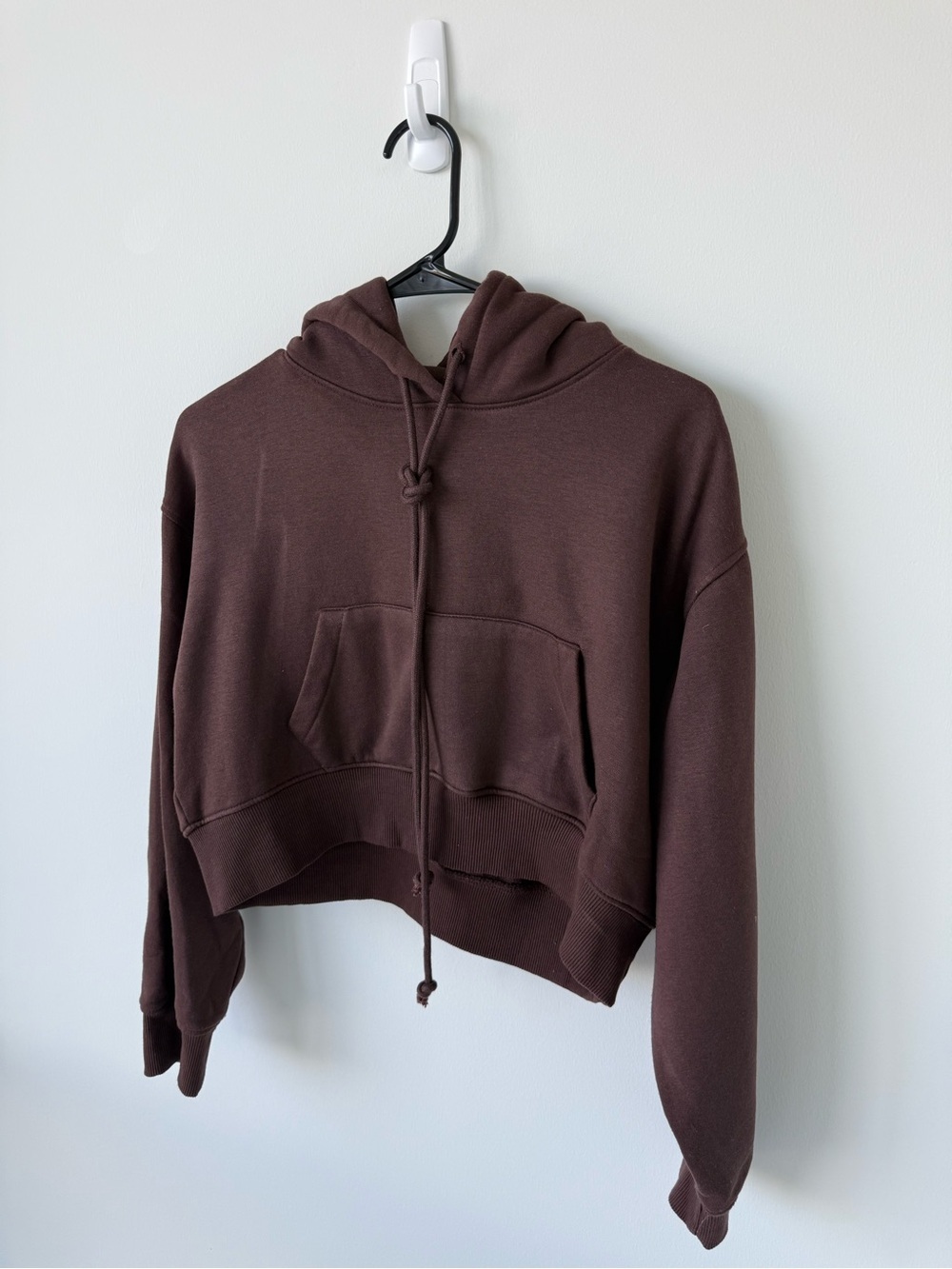 Zara Brown Cropped Hoodie